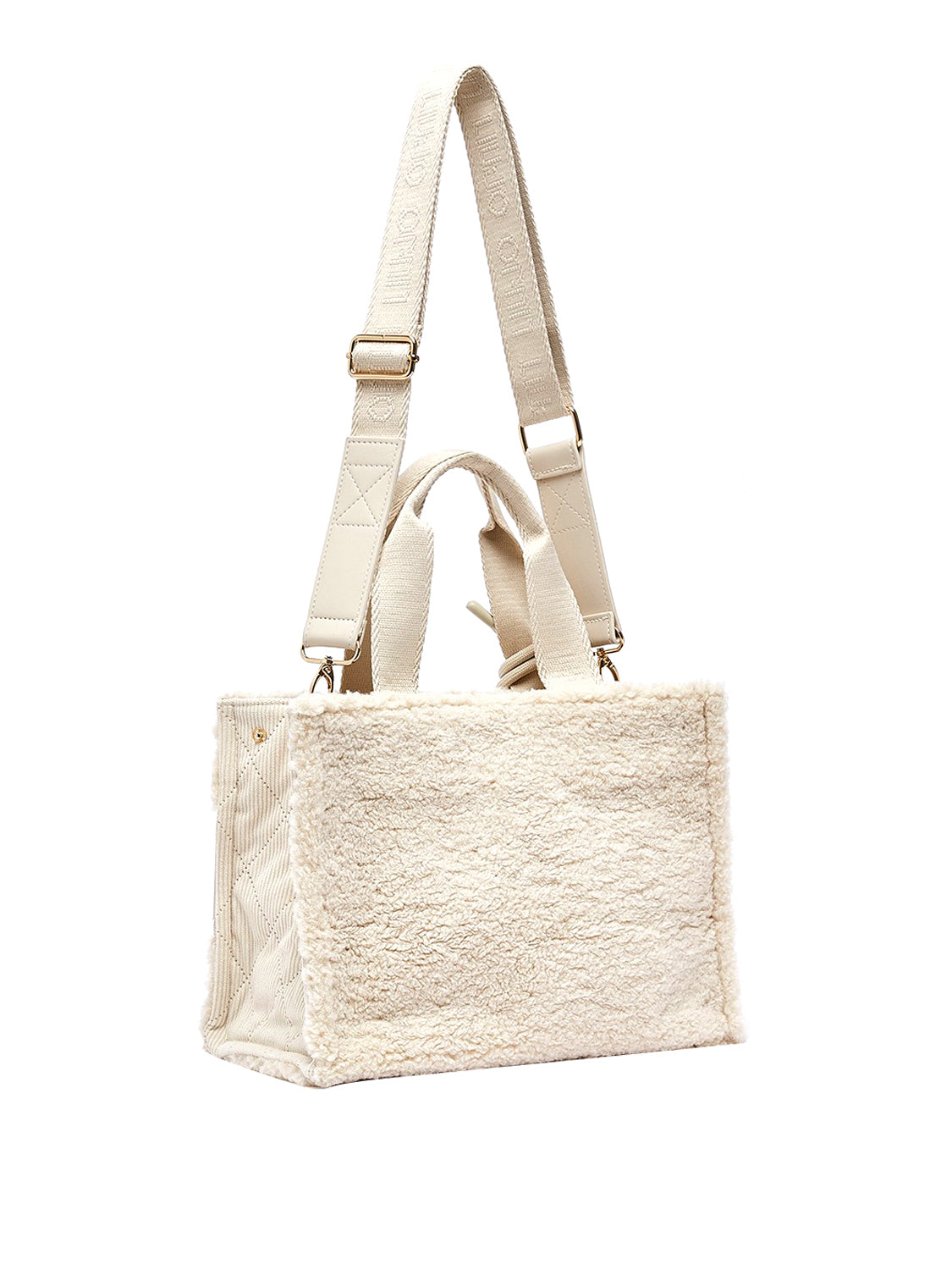 LIUJO SPORT Borsa Tote Piccola In Teddy Liu Jo - Bianco Bianco Lana