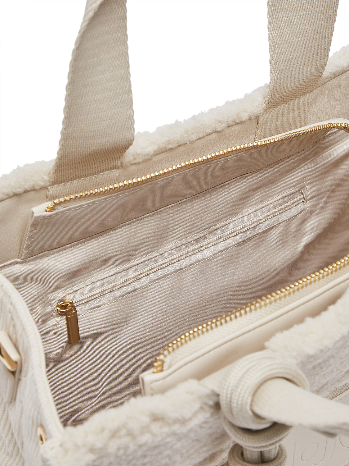 LIUJO SPORT Borsa Tote Piccola In Teddy Liu Jo - Bianco Bianco Lana