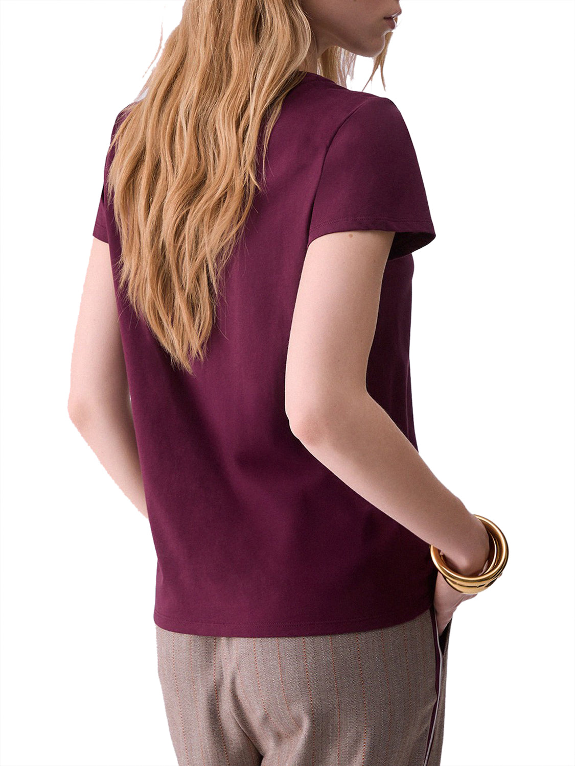LIUJO SPORT Tshirt Con Logo E Strass Liu Jo Sport - Red Aubergine Red Aubergine/Lj