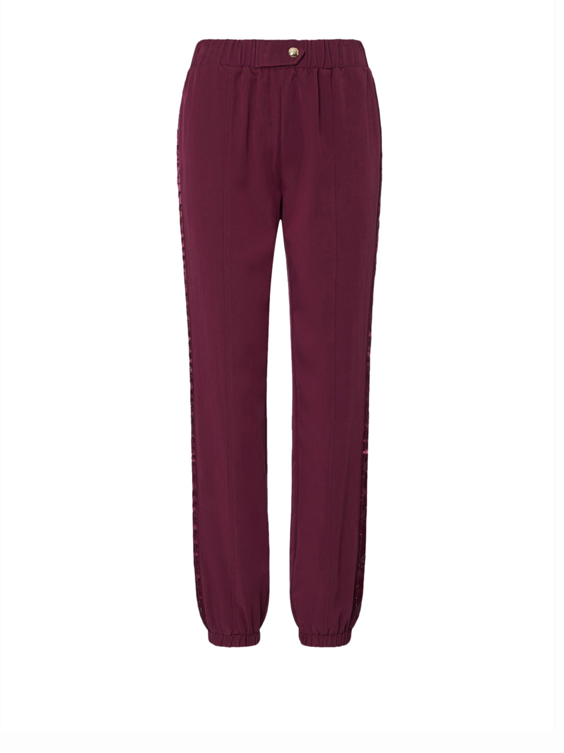 LIUJO SPORT Pantaloni Jogging Con Tape Logato Liu Jo Sport - Red Aubergine Red Aubergine