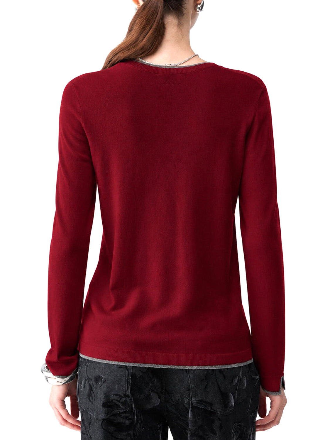 LIU.JO WHITE Maglia Con Profili Lurex Liu Jo - Scarlet SCARLET