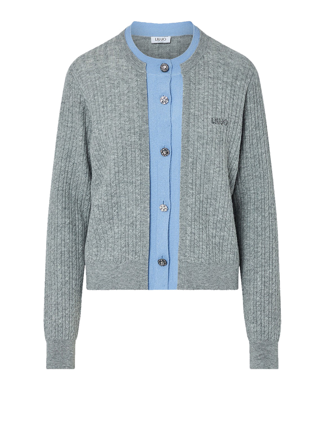 LIU.JO WHITE Cardigan Con Bottoni Gioiello Liu Jo - Grigio Gray Med Mel/Dusk Sk