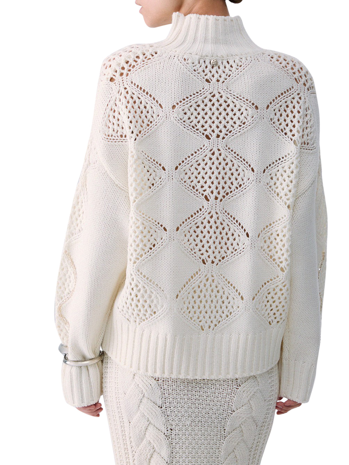LIU.JO WHITE Lupetto Con Perline E Traforature Liu Jo - Bianco Bianco Lana