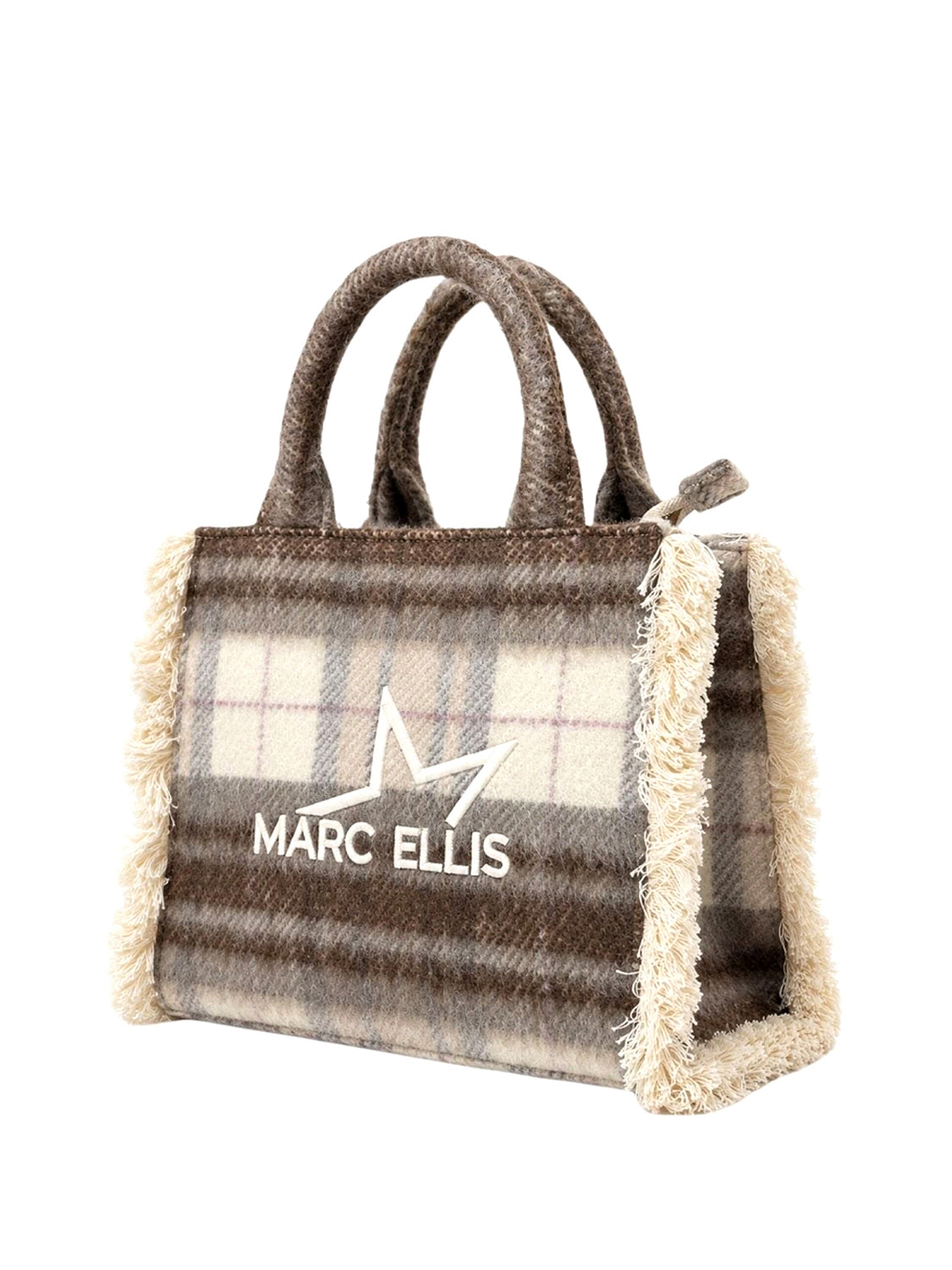 MARC ELLIS Borsa a Mano Buby Plaid M Marc Ellis - Beige Scuro Dark Beige