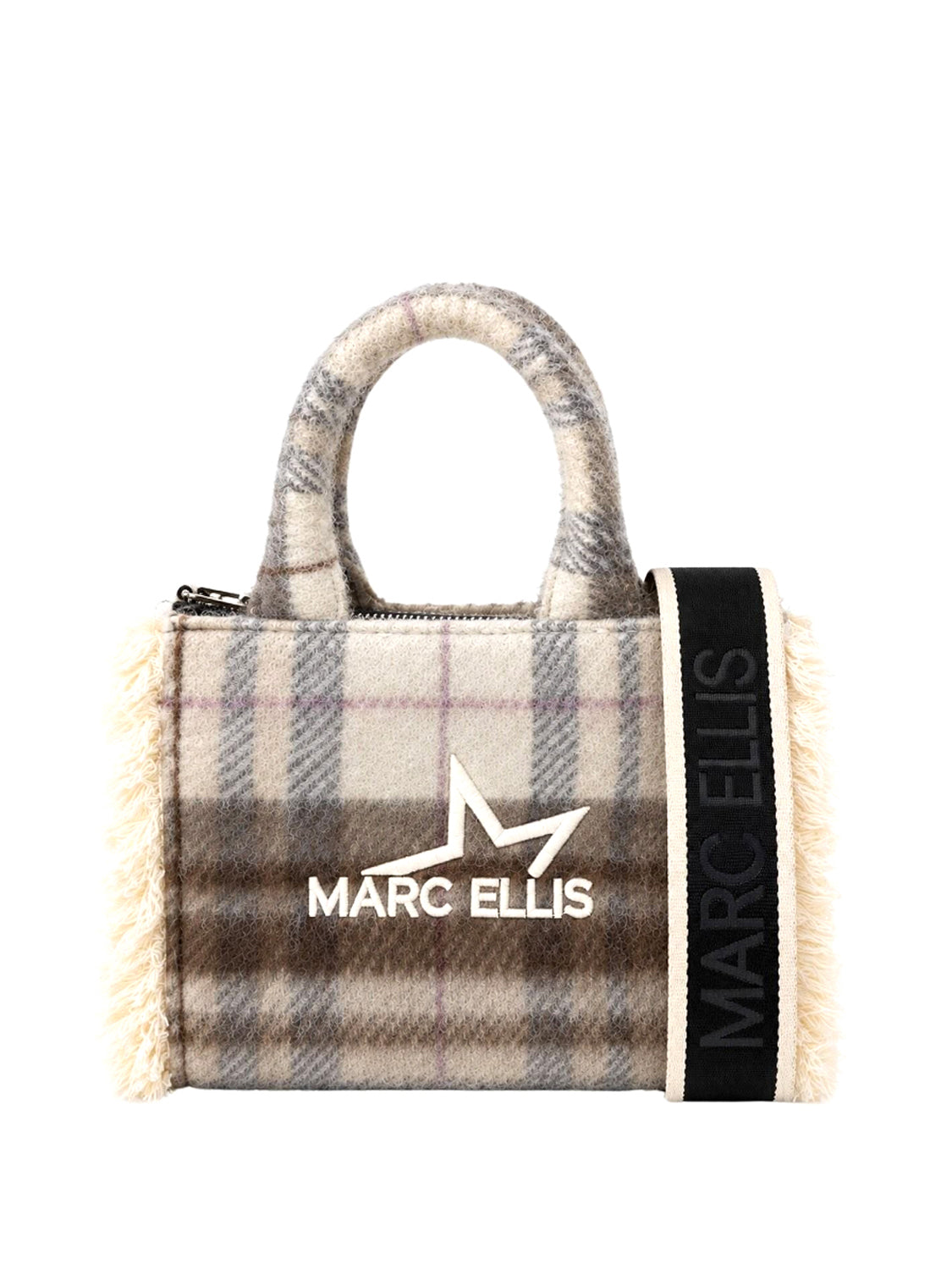 MARC ELLIS Borsa a Mano Buby Plaid S Marc Ellis - Beige Scuro Dark Beige