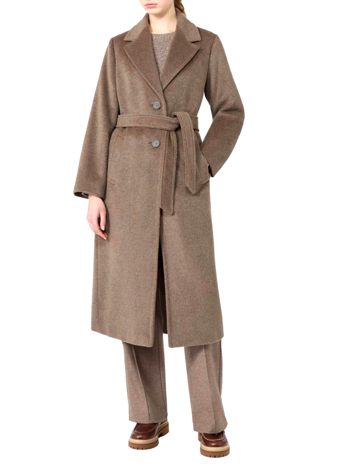 MAXMARA WEEKEND 2USCITA Cappotto Lungo In Orsetto Di Lana E Alpaca MaxMara Weekend - Marron Glace' Marron Glace'