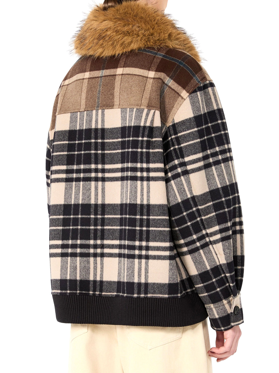 MAXMARA WEEKEND 2USCITA Bomber Divina In Drap Di Lana Check MaxMara Weekend - Marrone Marrone