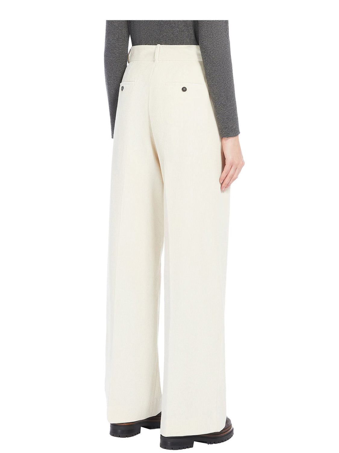 MAXMARA WEEKEND 2USCITA Pantalone Tania In Velluto MaxMara Weekend - Avorio Avorio