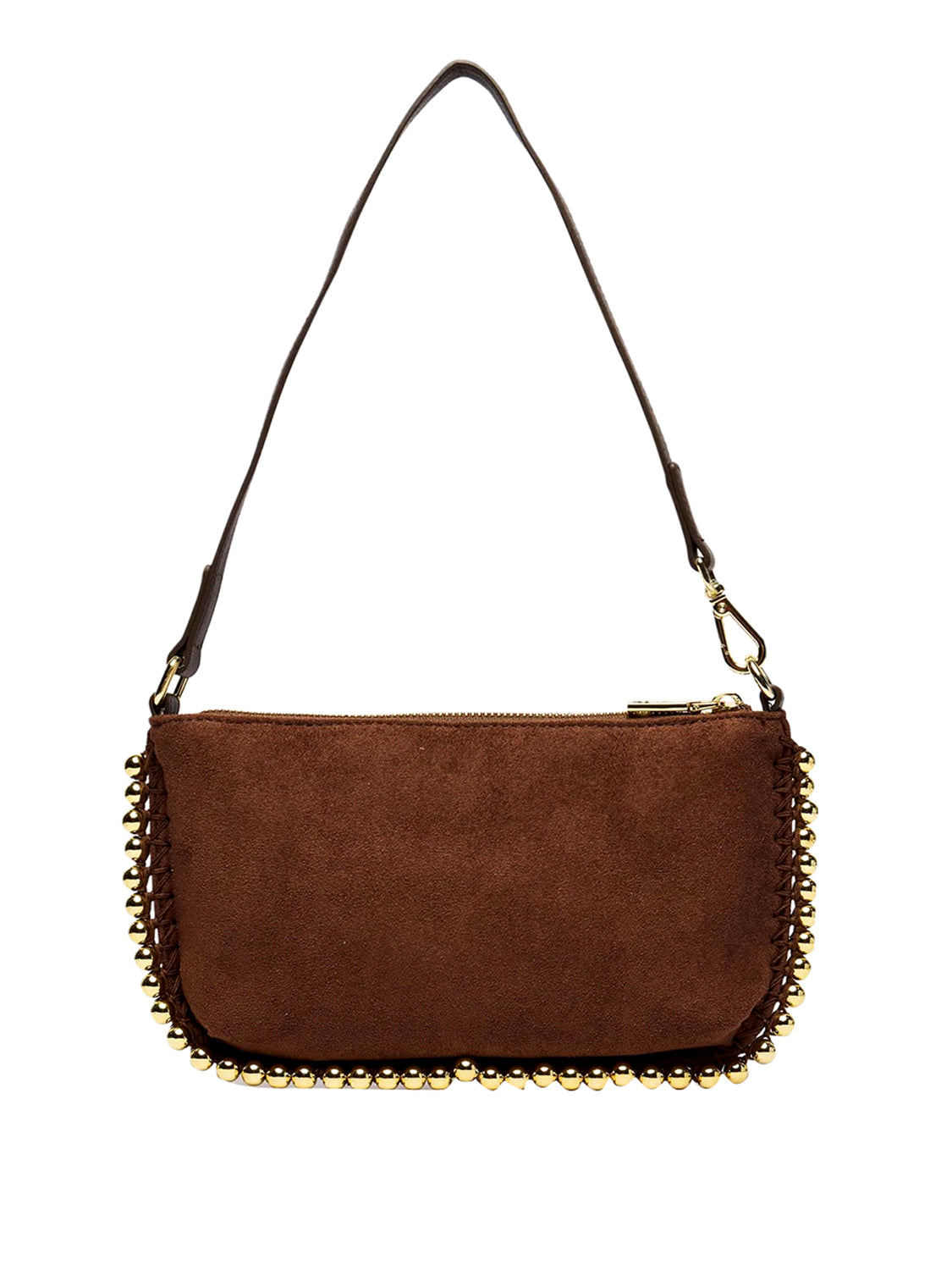 MOSCHINO COLLECTION Borsa Pochette Scamosciata Moschino - Marrone Cioccolato