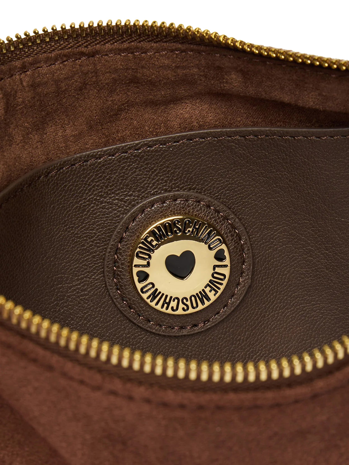 MOSCHINO COLLECTION Borsa Pochette Scamosciata Moschino - Marrone Cioccolato