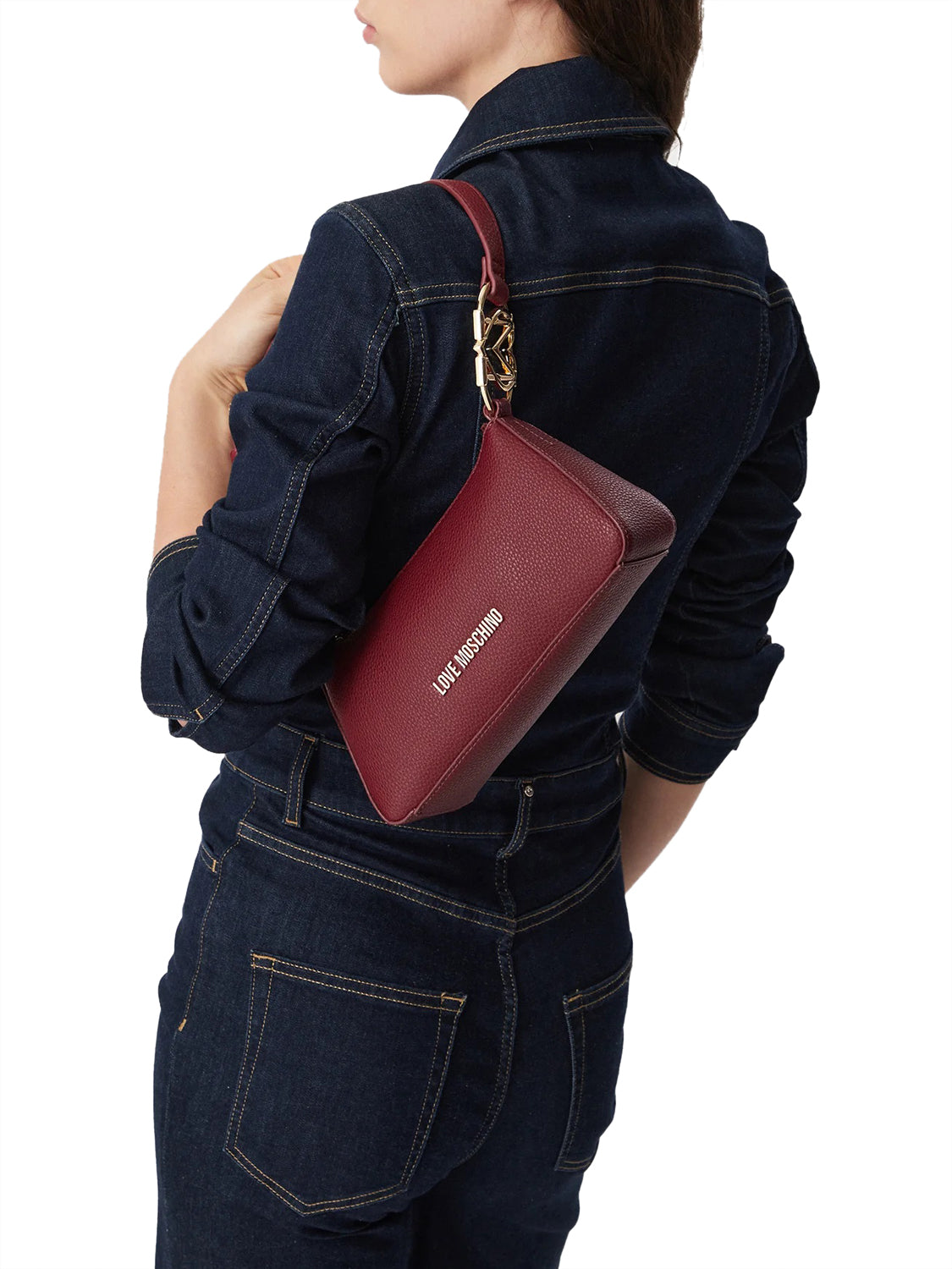 MOSCHINO PRECOLLECTION Moschino Borsa A Tracolla Logo Frontale Vino VINO