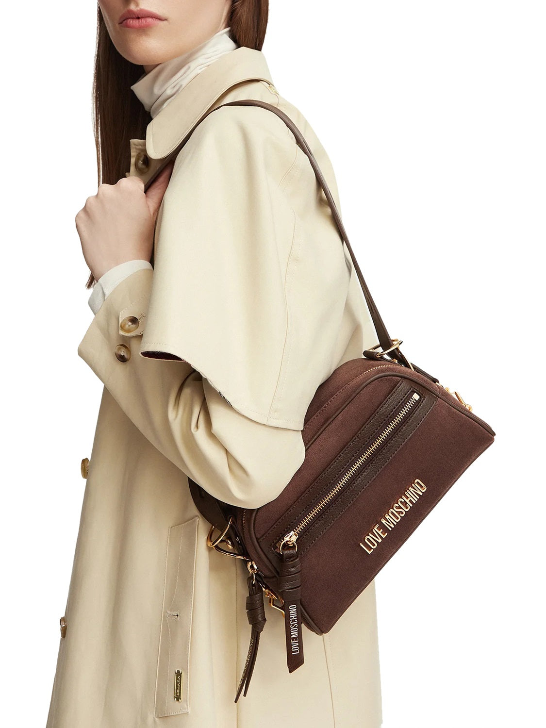 MOSCHINO PRECOLLECTION Moschino Borsa A Mano Velour Marrone Marrone