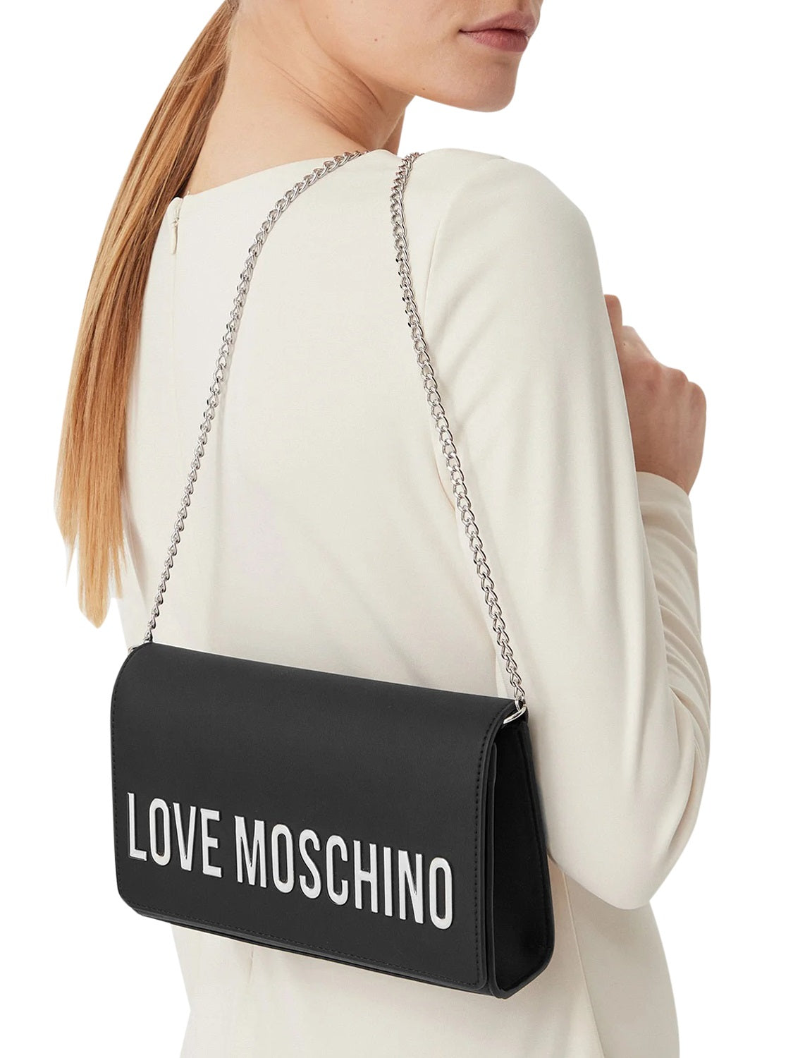 MOSCHINO PRECOLLECTION Moschino Borsa A Mano Logo Frontale Nero Nero/Nickel