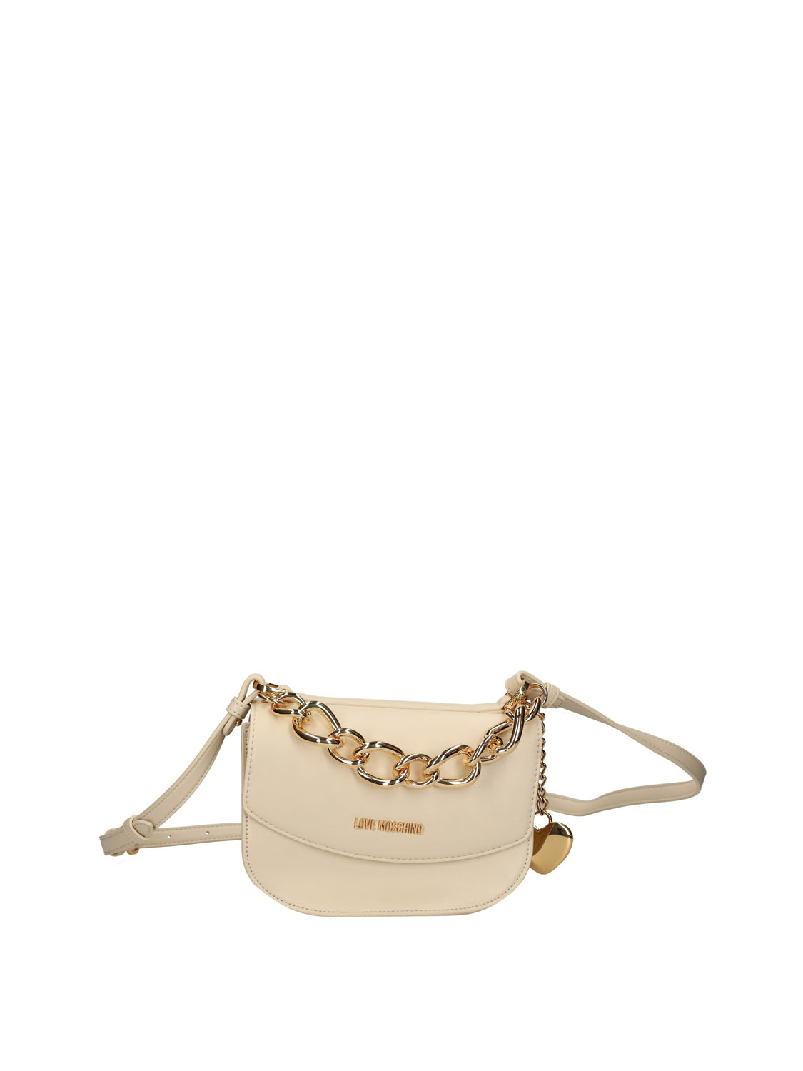 MOSCHINO PRECOLLECTION Borsa con Charm A Cuore Moschino - Avorio Avorio