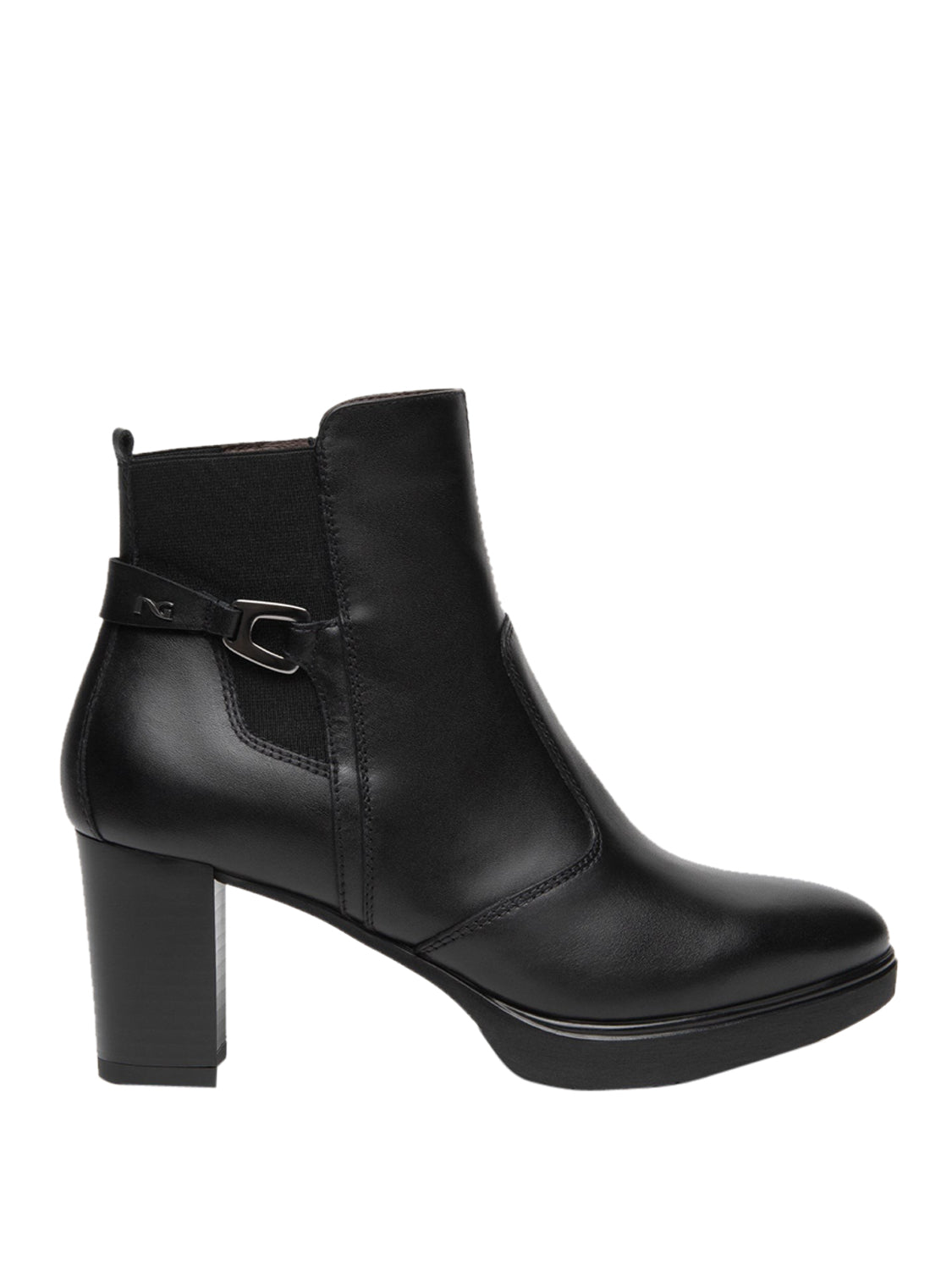 NERO GIARDINI Nero Giardini Tronchetti Donna in Pelle e Tessuto Nero Nero