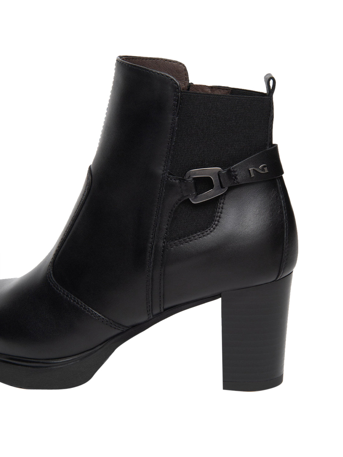 NERO GIARDINI Nero Giardini Tronchetti Donna in Pelle e Tessuto Nero Nero