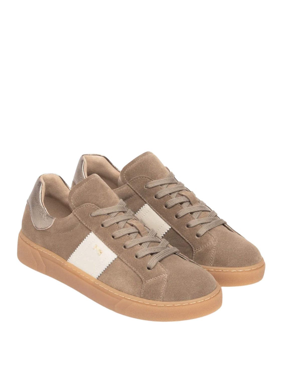 NERO GIARDINI Sneakers in Suede e Pelle Nero Giardini - Beige Castoro