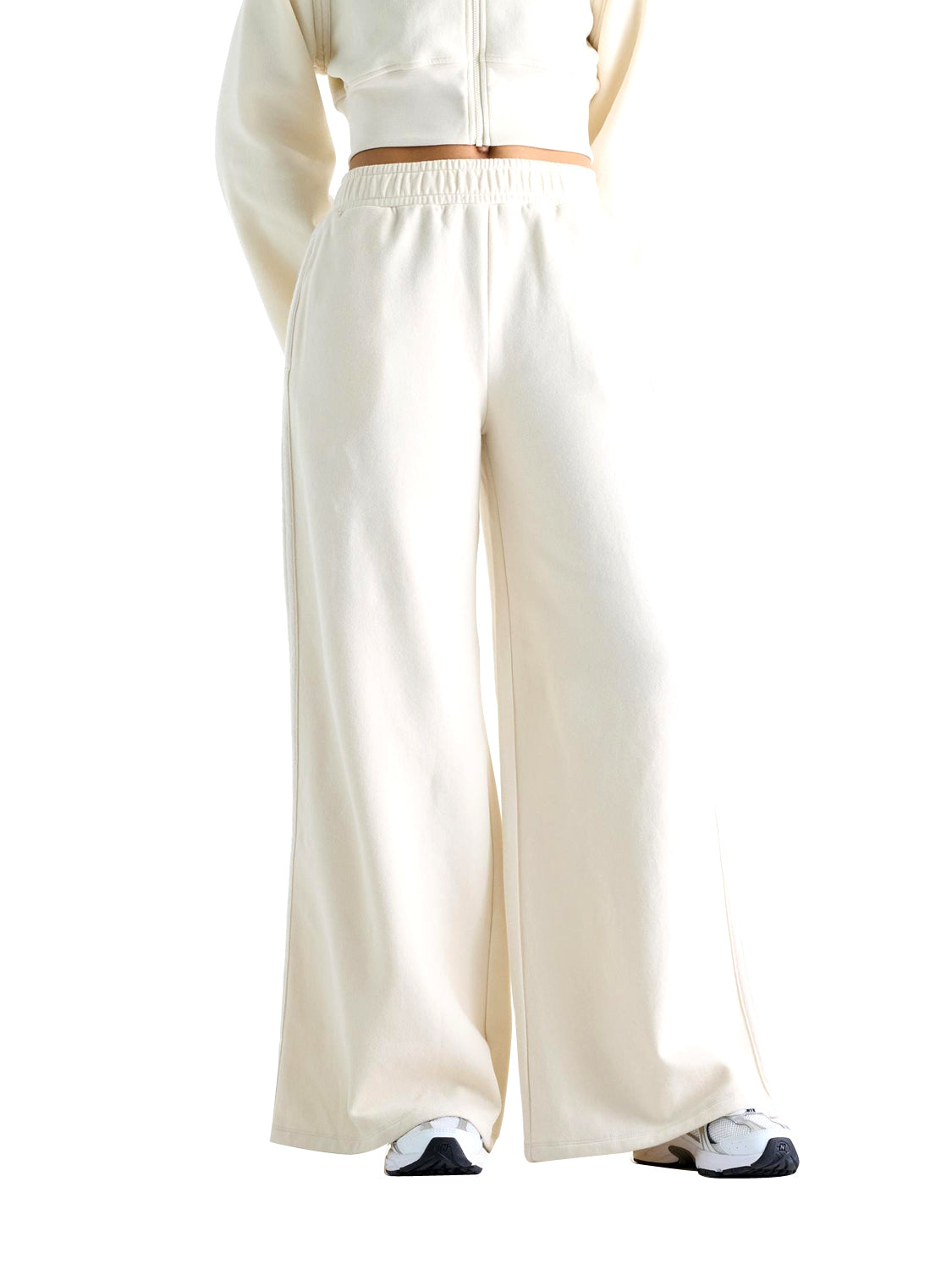 New Balance Pantaloni In Felpa Brushed Coastal Fleece New Balance - Linen Linen