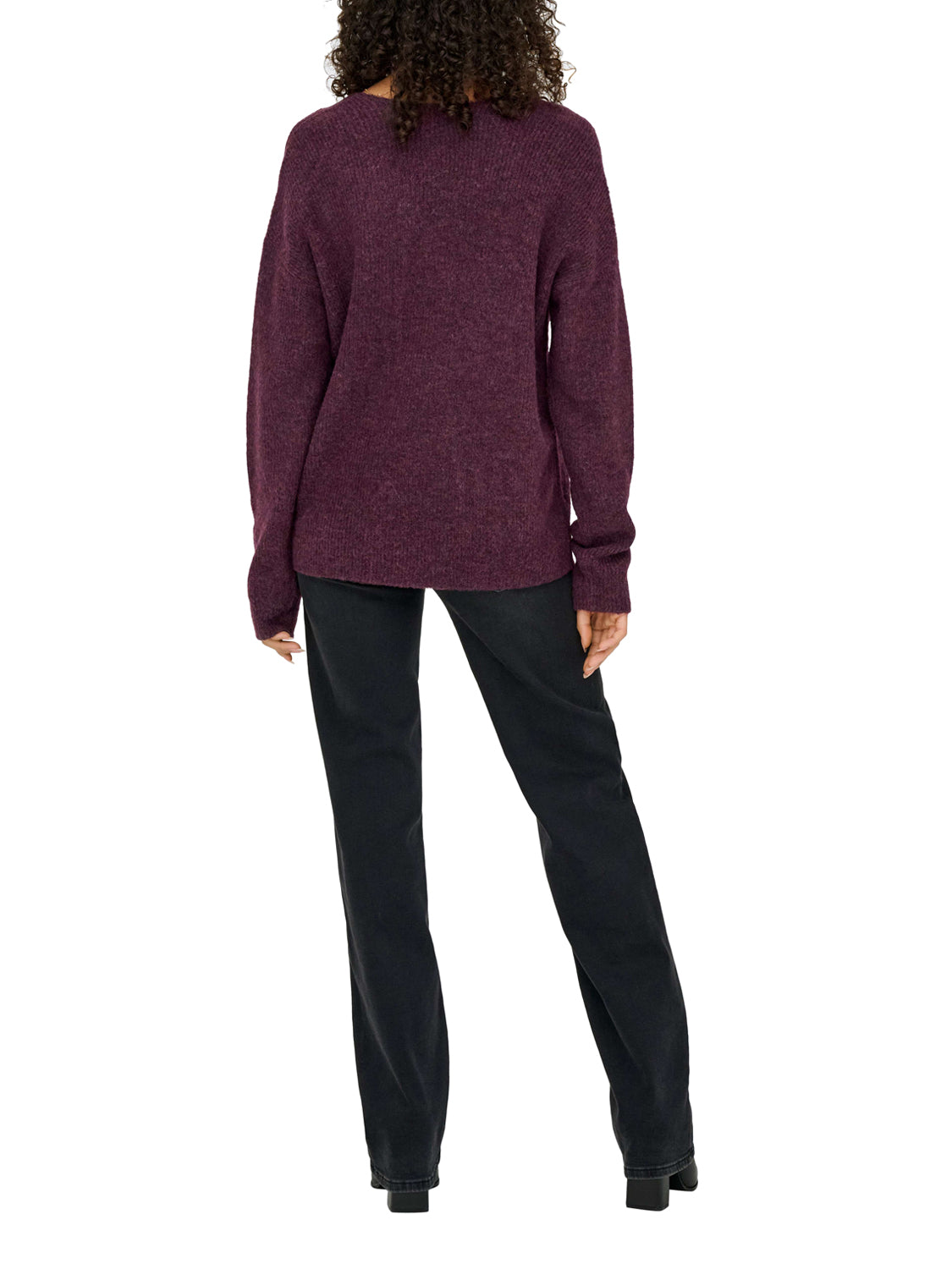 ONLY DROP4 Maglione Only Onlcamilla V-Neck L/S Knt Noos - Vino PURPLE