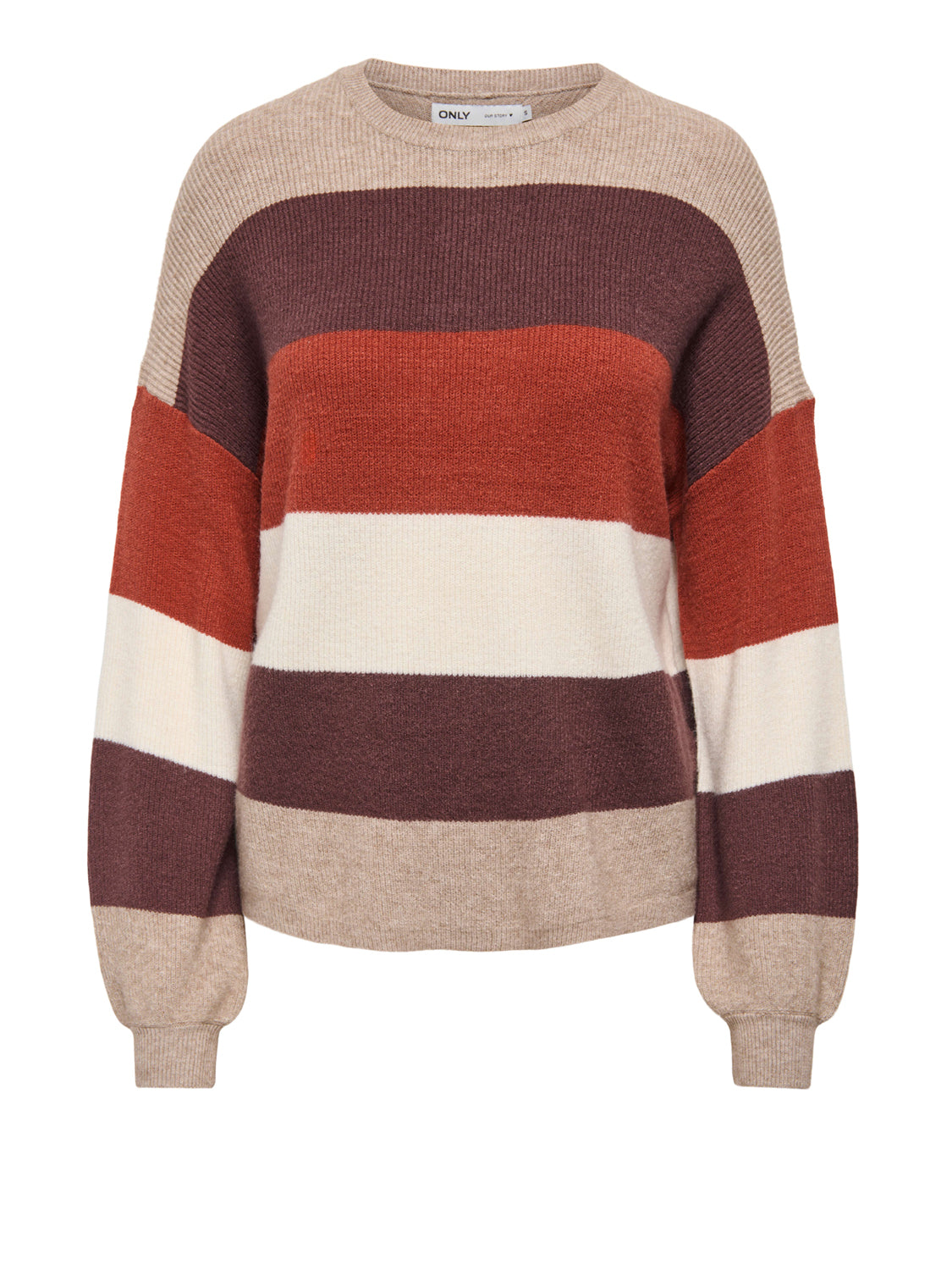 ONLY DROP4 Maglione Only Onlatia L/S Stripe Multicolore WHITE