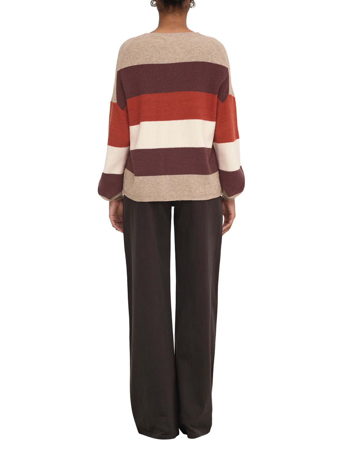ONLY DROP4 Maglione Only Onlatia L/S Stripe Multicolore WHITE