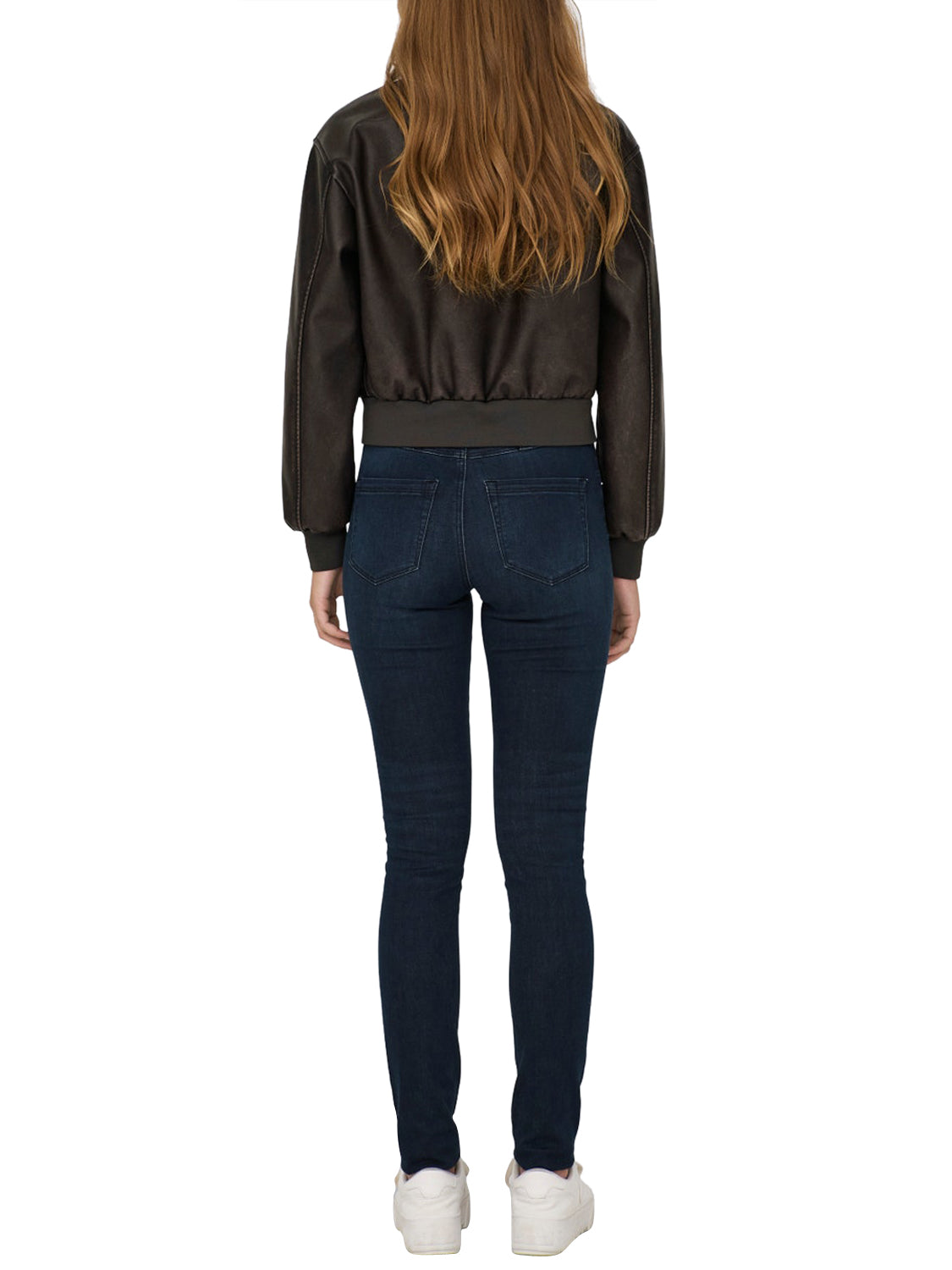 ONLY DROP4 Only Bomber Onljane Faux Leather Washed Marrone BROWN