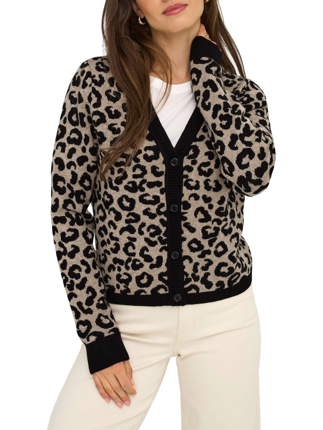 ONLY DROP4 Only Cardigan Onlleo Ls V-Neck Knt Noos - Nero BLACK