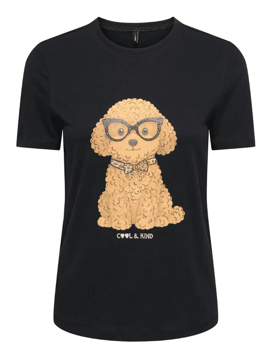 ONLY DROP4 Only T-Shirt Dog Glesses Nero BLACK