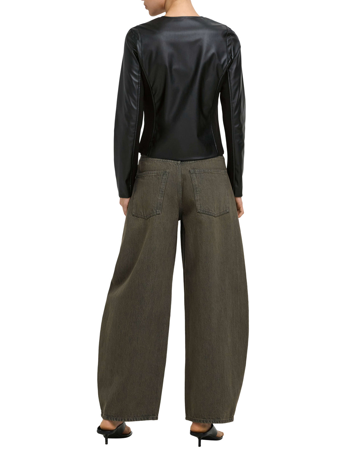 ONLY DROP4 Only Giubbino Onlbitten Mix Faux Leather - Nero BLACK