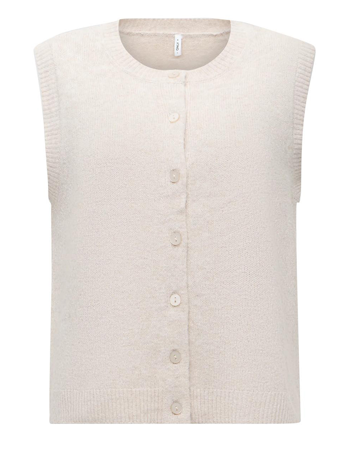 Only Gilet in Maglia con Bottoni Olivia ONLY - Beige Mélange WHITE