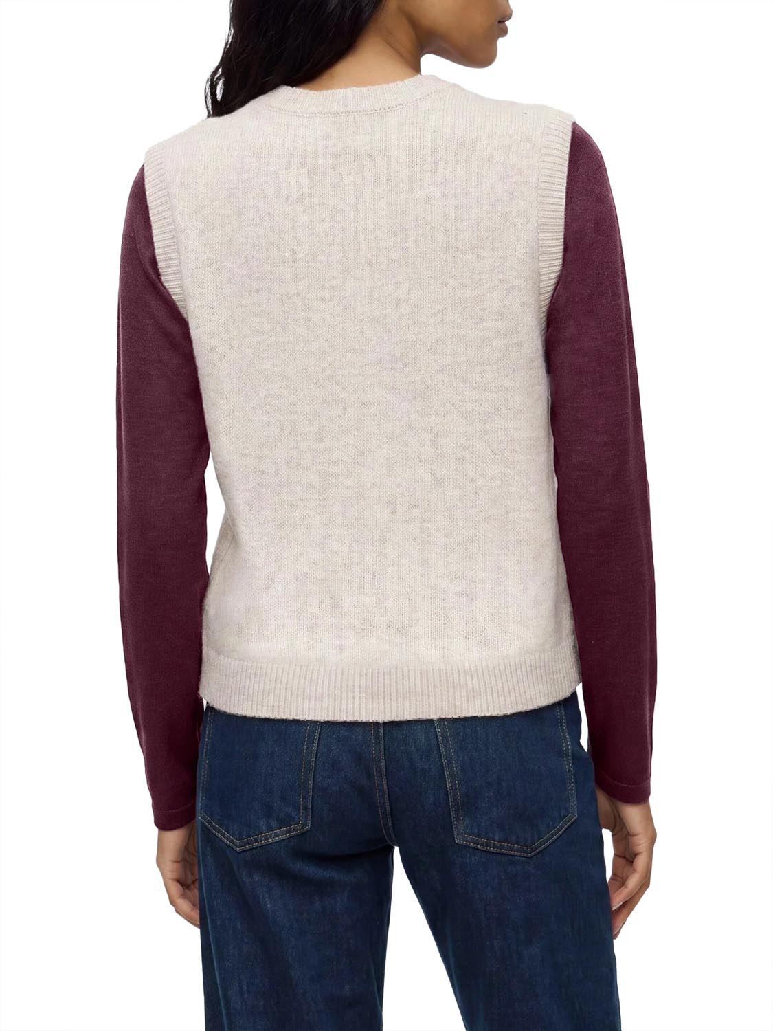 Only Gilet in Maglia con Bottoni Olivia ONLY - Beige Mélange WHITE