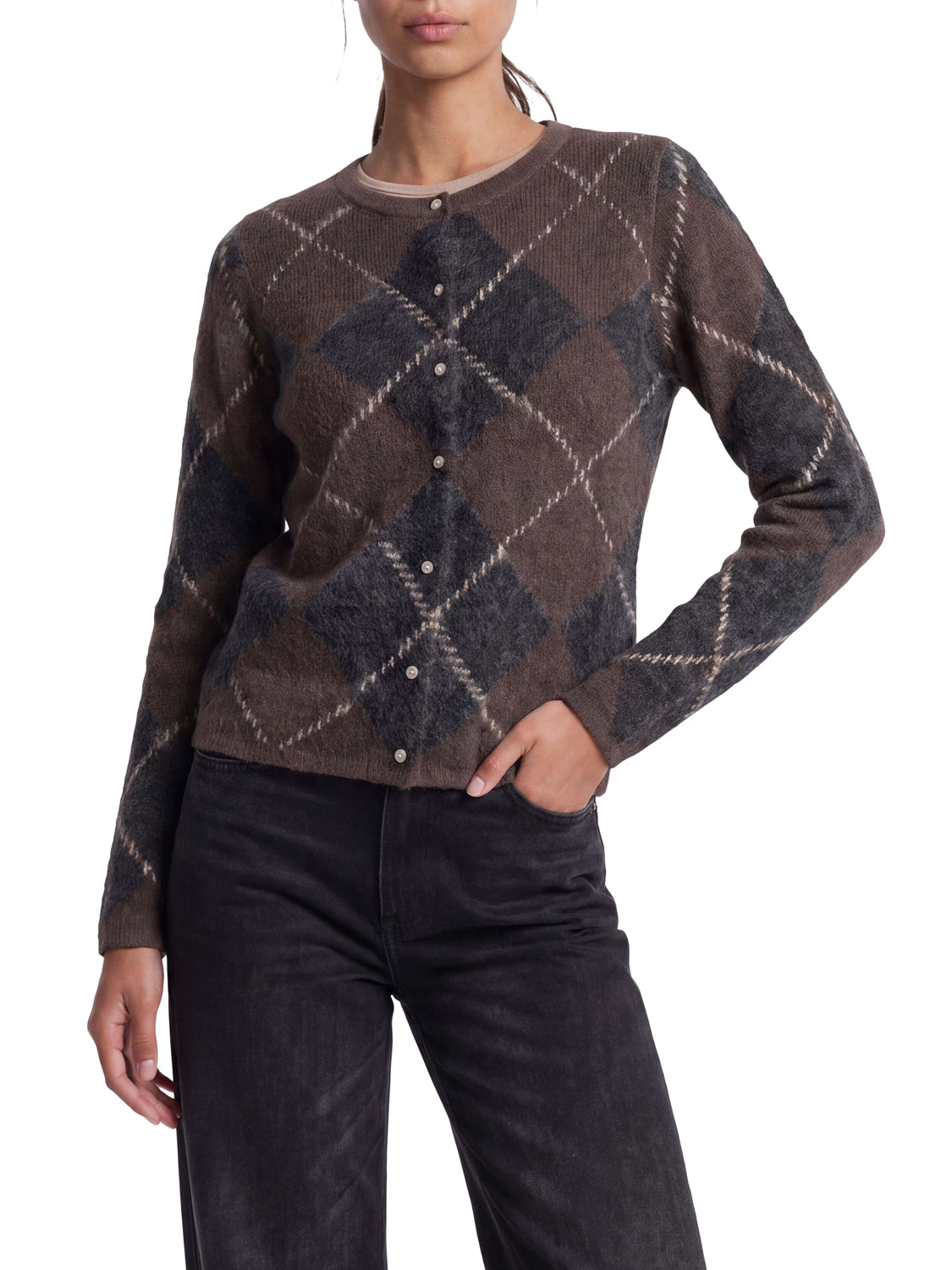 ONLY DROP5 Only Cardigan Onlnoeme Ls O-Neck Knt - Marrone BROWN