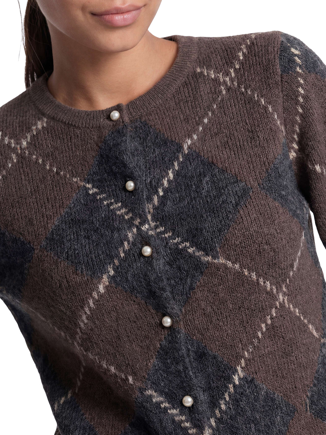 ONLY DROP5 Only Cardigan Onlnoeme Ls O-Neck Knt - Marrone BROWN