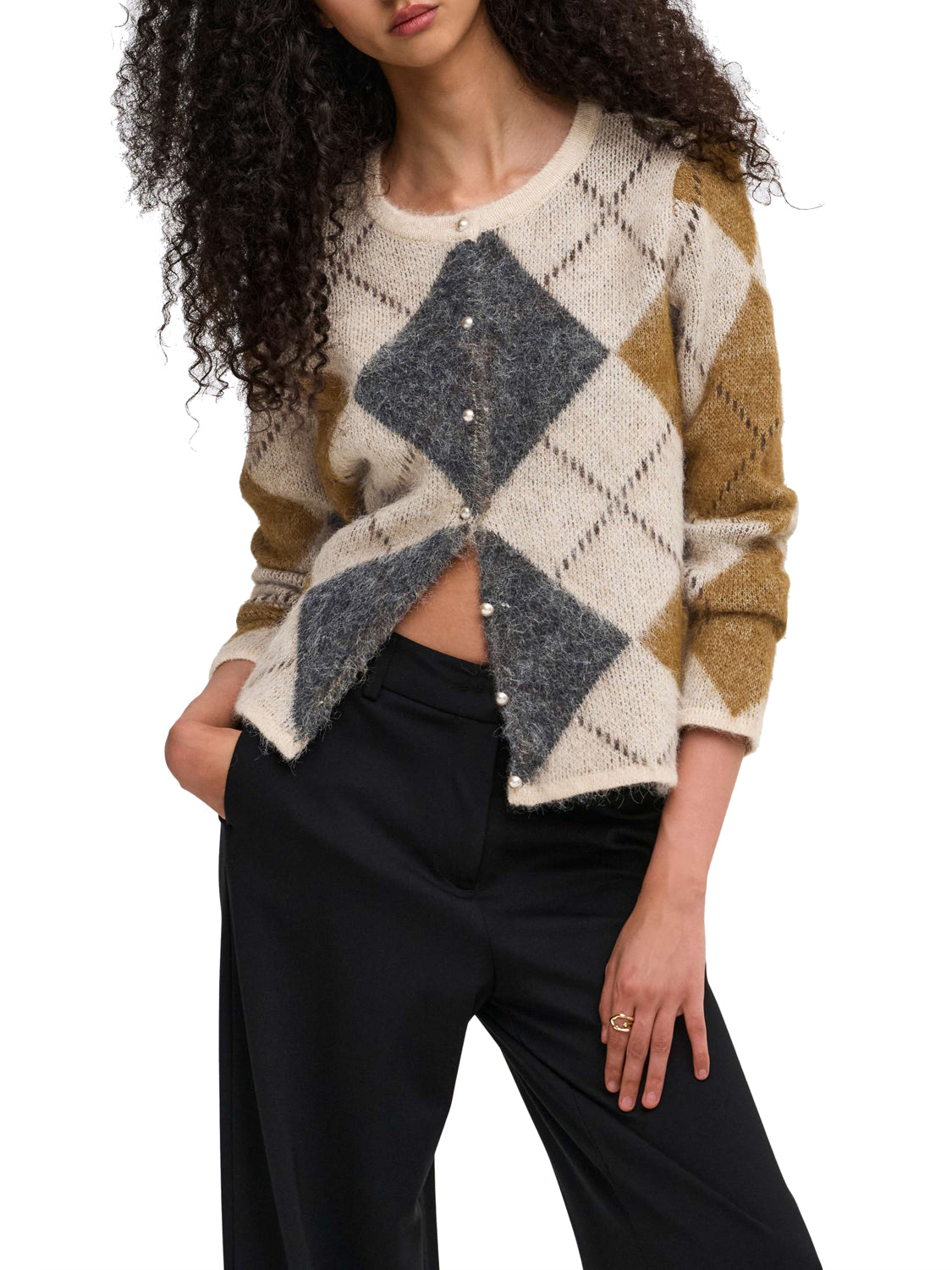 ONLY DROP5 Cardigan Only Onlnoeme Ls O-Neck Knt - Grigio GREY