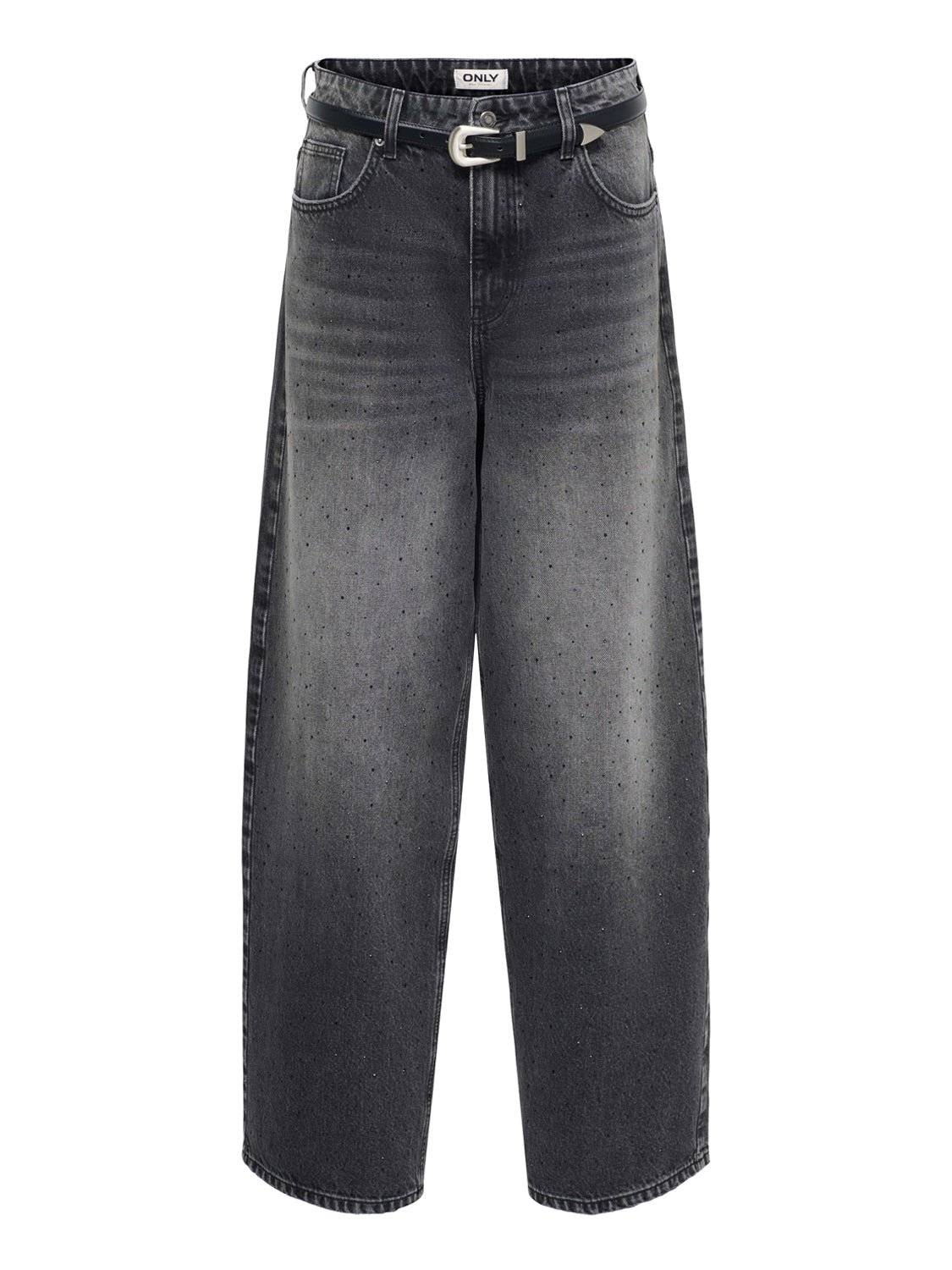 ONLY DROP5 Jeans Onlamber Rhs Lw Ovs Bag Belt Red Dnm Dot - Denim Nero BLACK