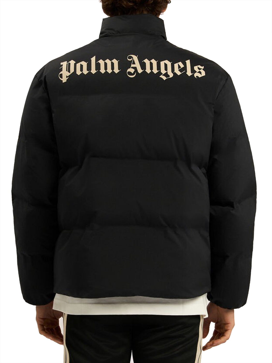 PALM ANGELS Piumino Classic Logo Track Puffer Jacket Palm Angels - Nero/Bianco Black - Off White