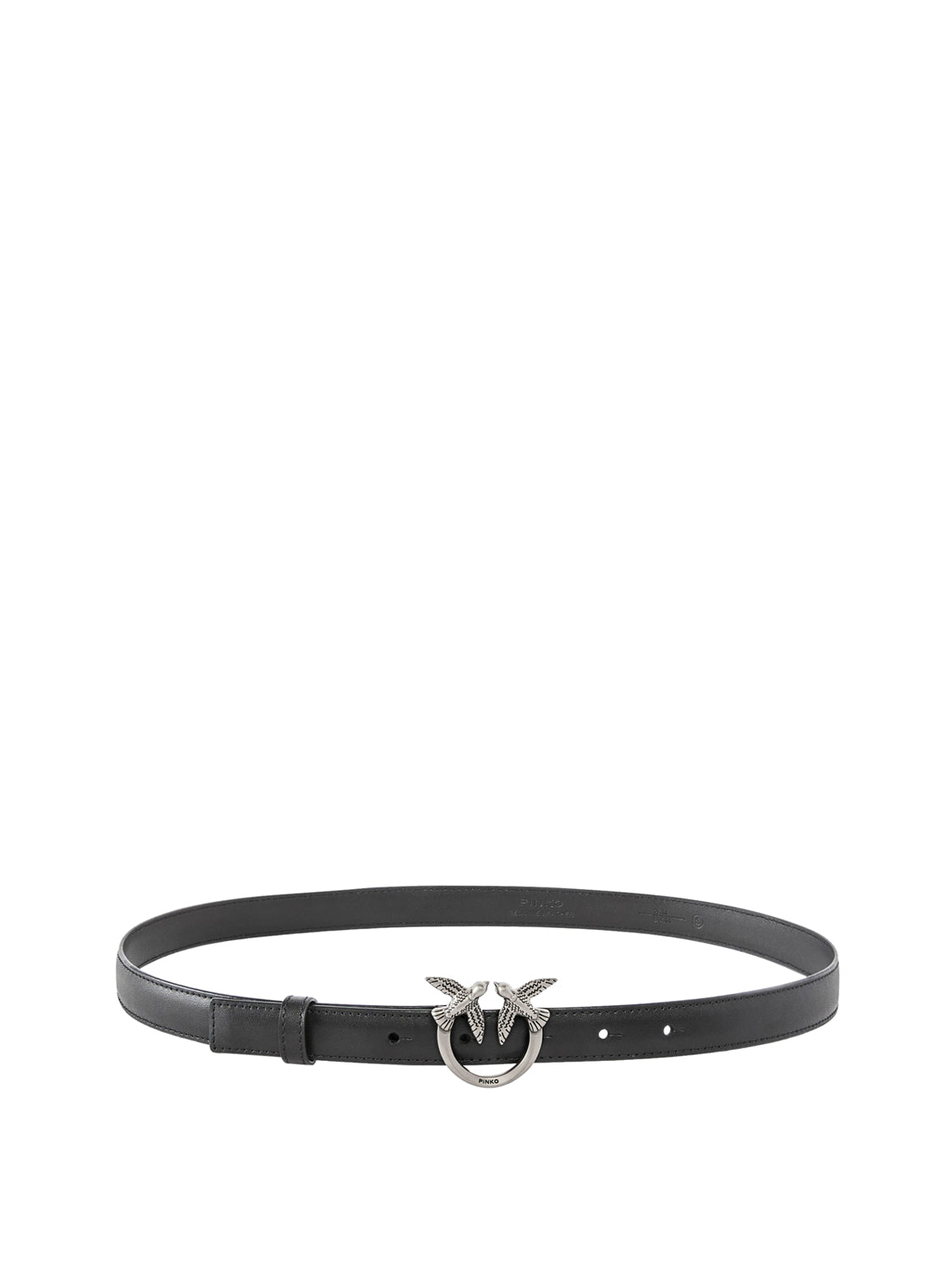 PINKO Pinko Cintura Love Berry H2 Belt.Low Vitello Nero Nero-Old Silver