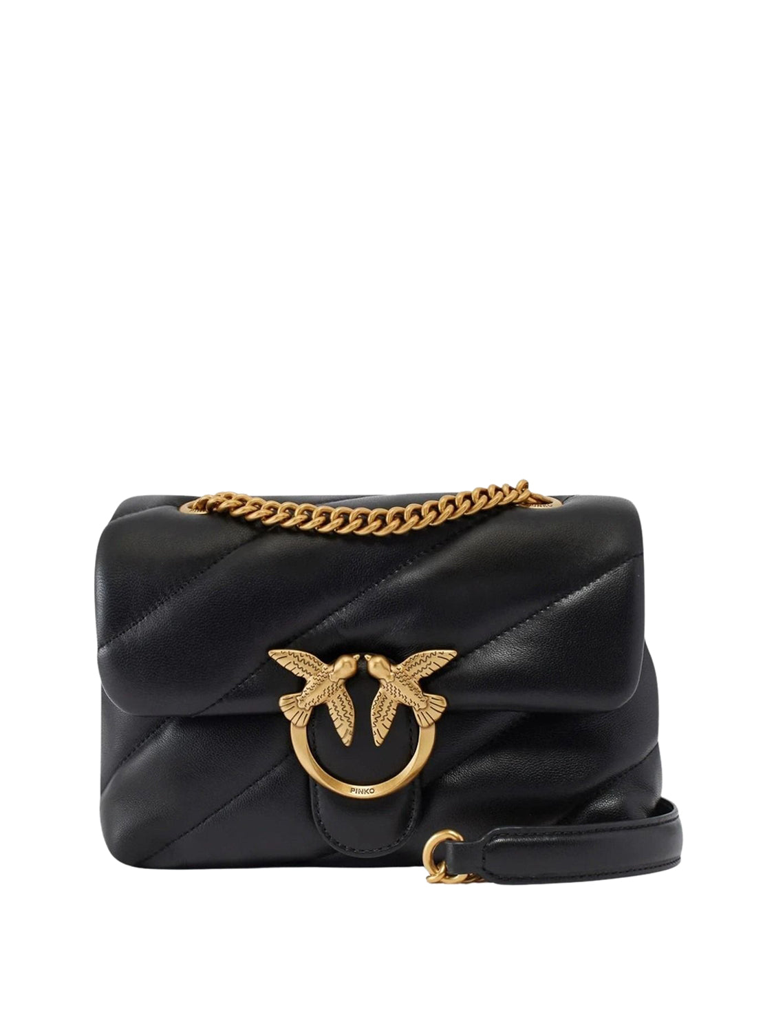 PINKO Pinko Borsa A Tracolla Love Puff Mini Small B. Sheep Nero Nero-Antique Gold