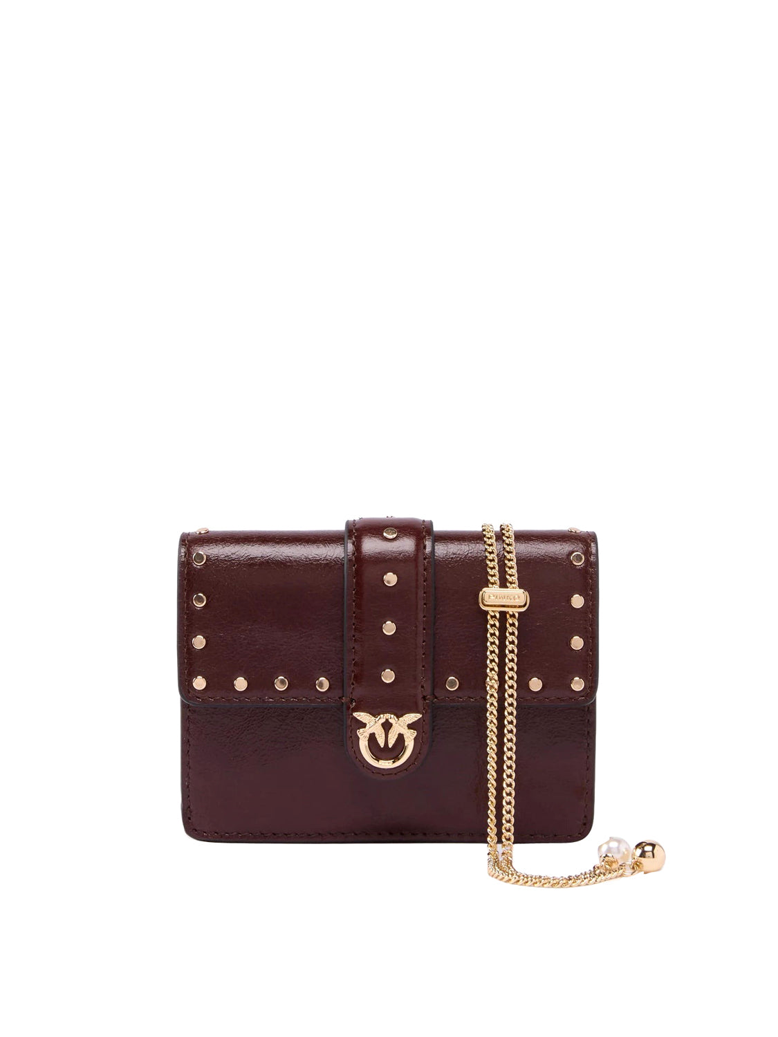PINKO 2 USCITA Borsa Love Pocket Studs Vit. Polishe Pinko - Borgogna/Oro Burgundy-Gold