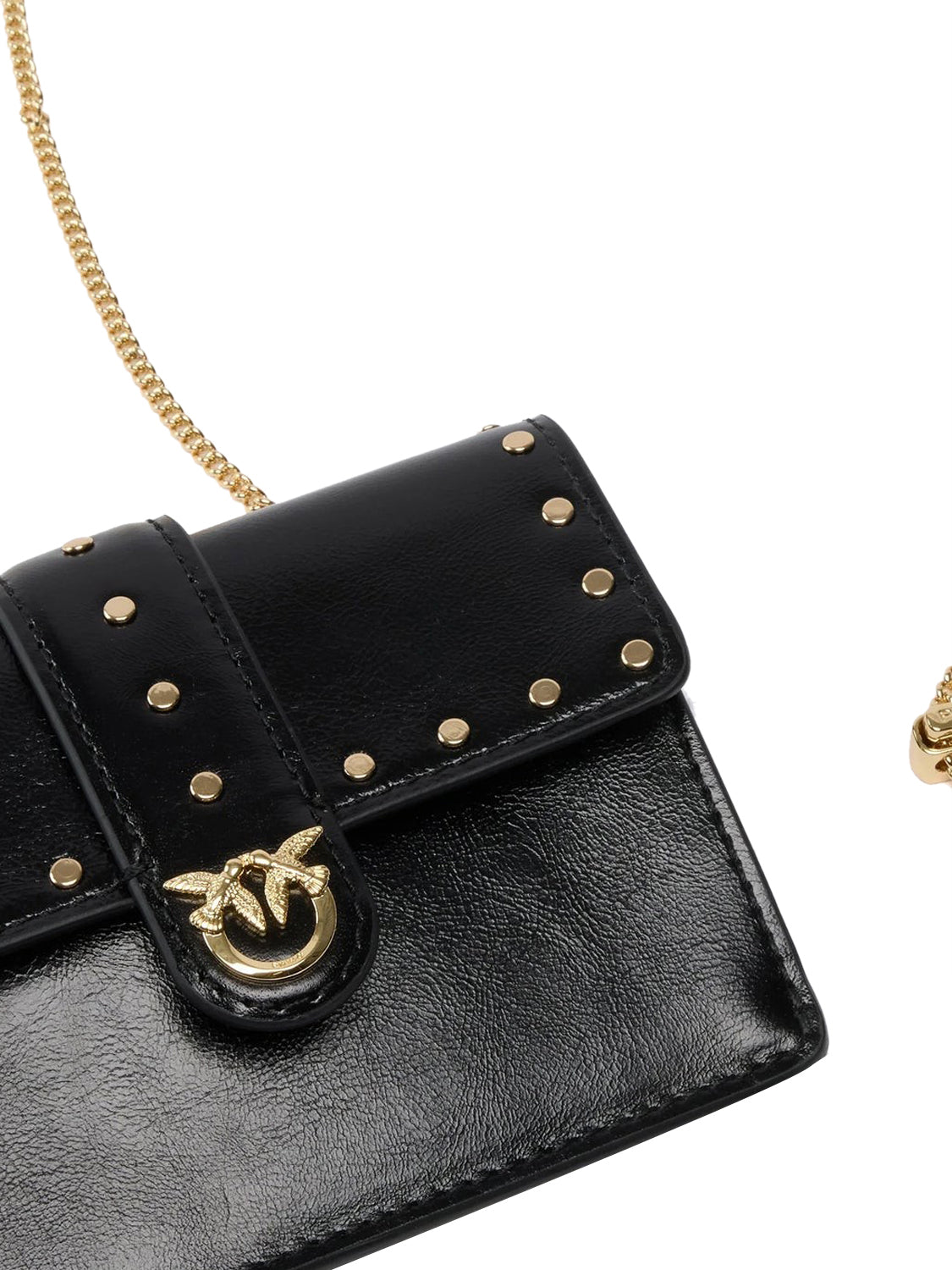 PINKO 2 USCITA Borsa Love Pocket Studs Vit. Polishe Pinko - Nero Limusine Nero Limousine-Oro