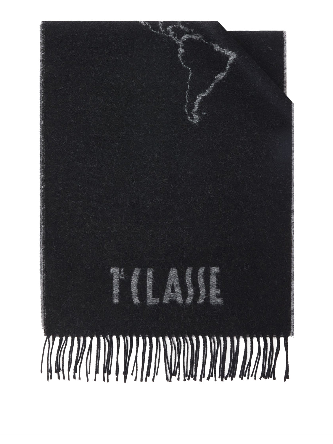 PRIMA CLASSE SETA Prima Classe Sciarpa Geo Filetto in misto lana e cotone 40x170 Caviale Caviale