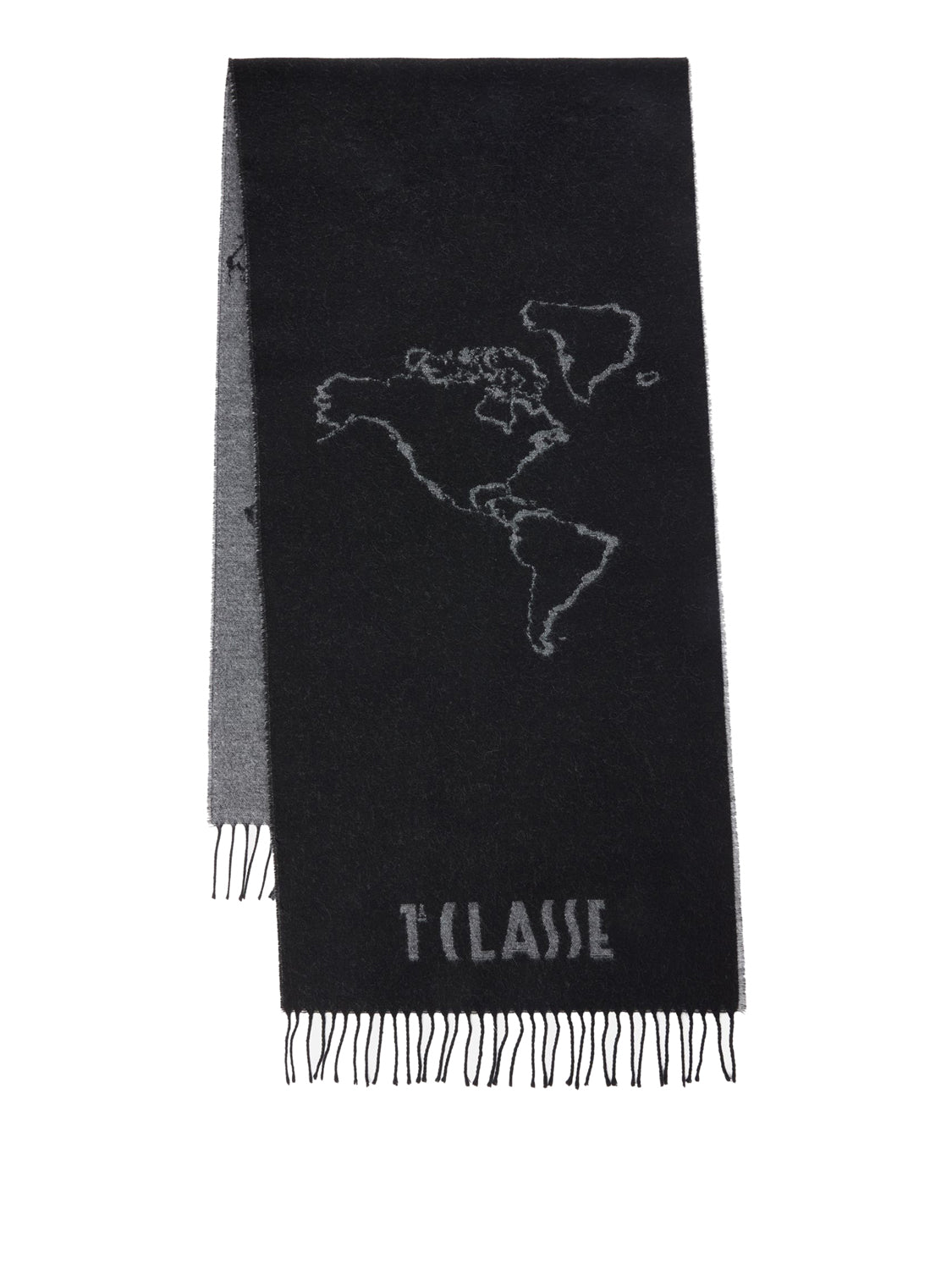 PRIMA CLASSE SETA Prima Classe Sciarpa Geo Filetto in misto lana e cotone 40x170 Caviale Caviale