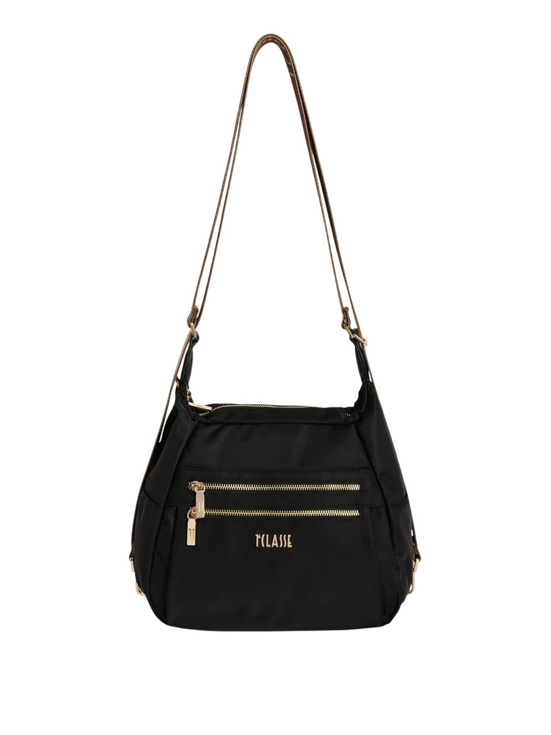 PRIMA CLASSE STAGIONE Prima Classe Borsa a tracolla a tripla portabilità in nylon riciclato Whisper - Nero Nero