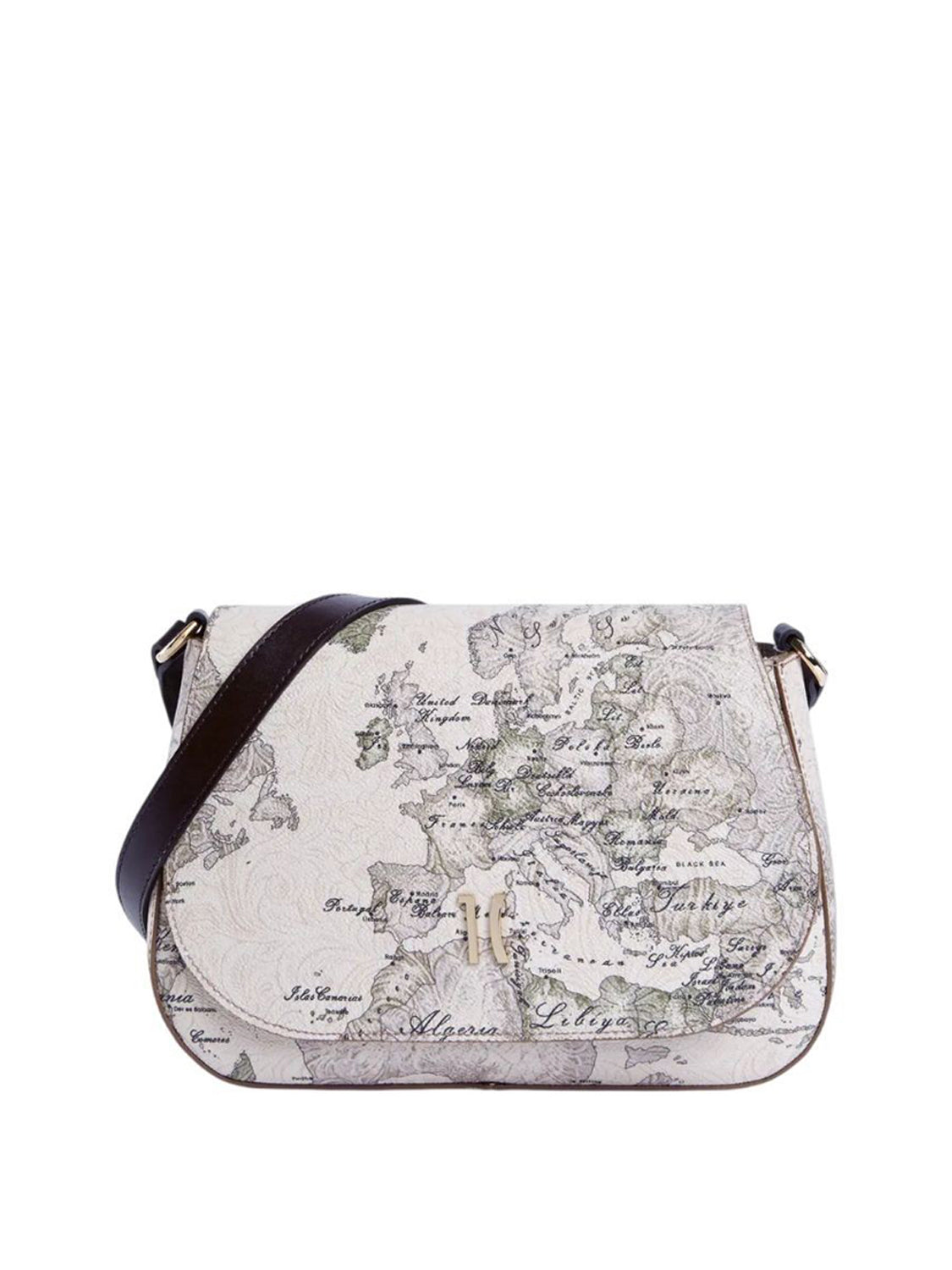 PRIMA CLASSE STAGIONE Prima Classe Borsa a tracolla con patta in tessuto goffrato Country Geo - Tortora Tortora