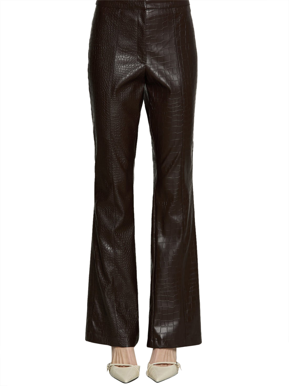 RELISH Pantalone Relish Drilly Vita Alta Zampa - Marrone Chocolate Brown