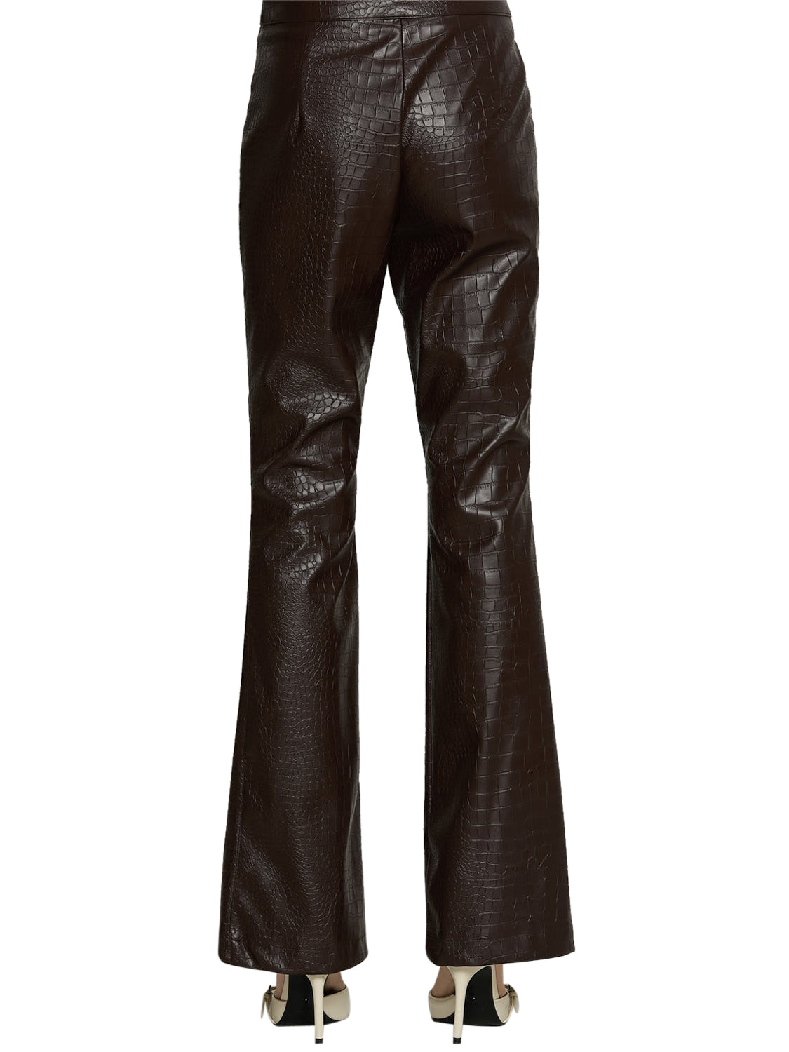 RELISH Pantalone Relish Drilly Vita Alta Zampa - Marrone Chocolate Brown