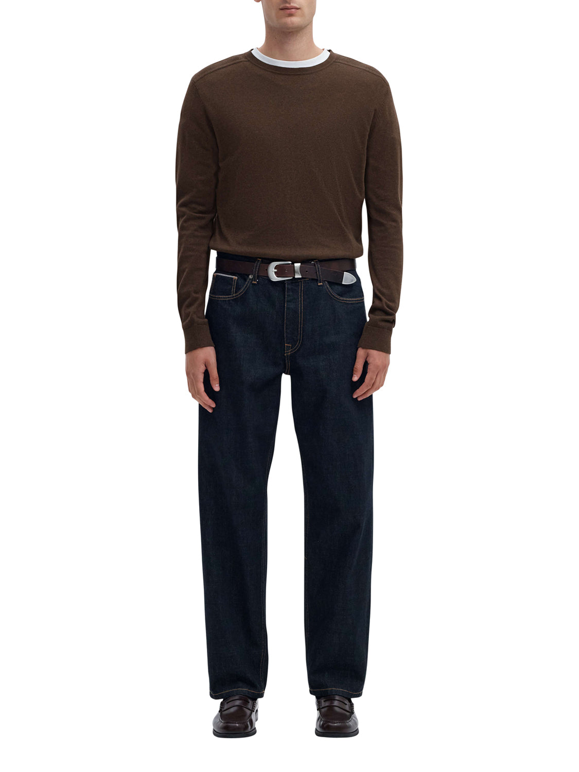 SELECTED Selected Maglione Slmberg Crew Neck - Marrone BROWN