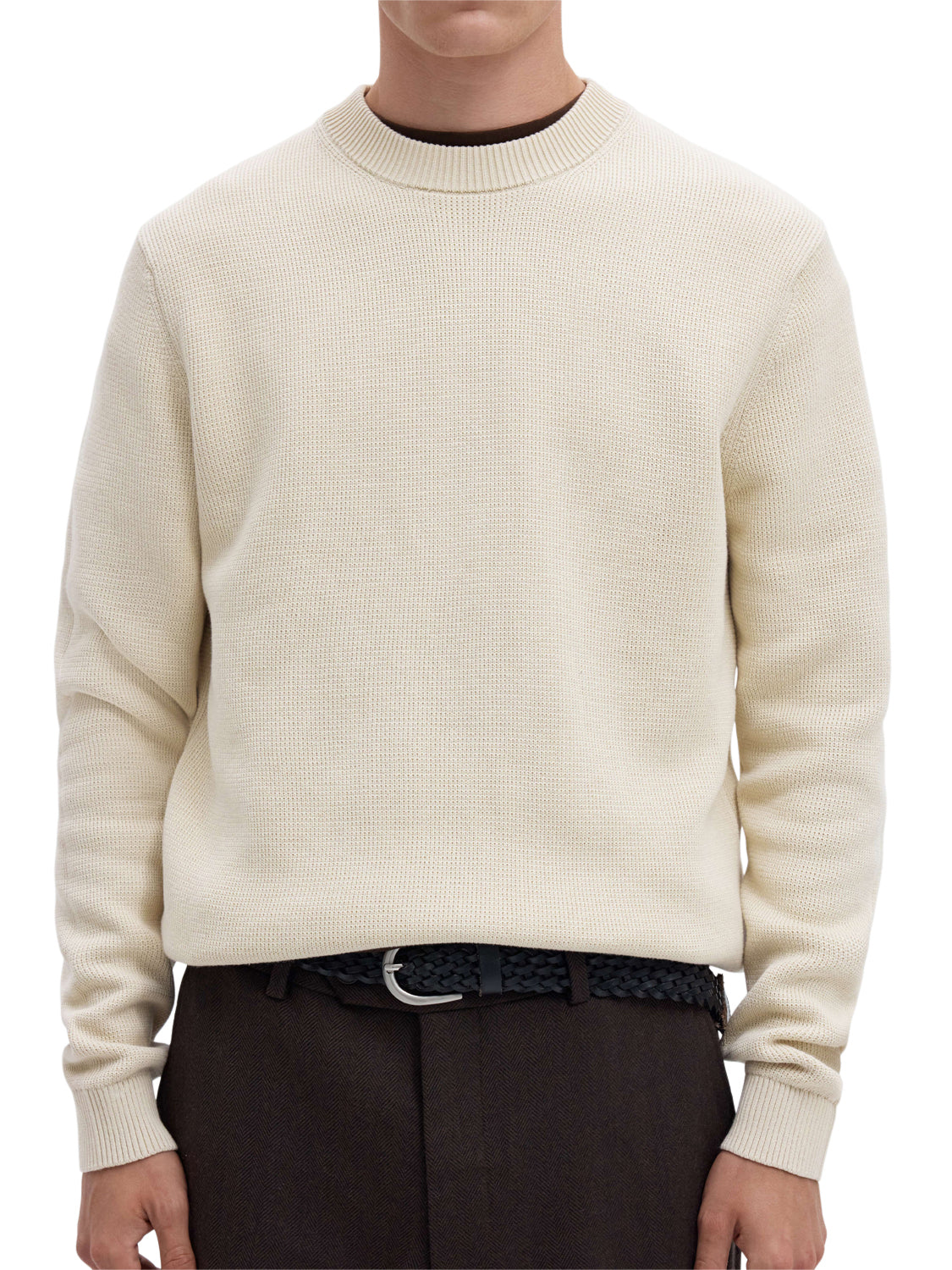 SELECTED Maglione Selected Slmdane Ls Knit Structure Crew Neck Noos GREY