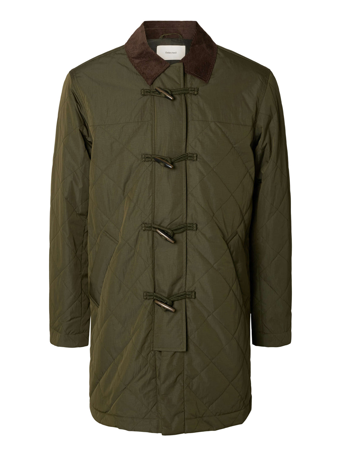 SELECTED Cappotto Selected Slmnigel Quilted Duffel Coat - Verde GREEN