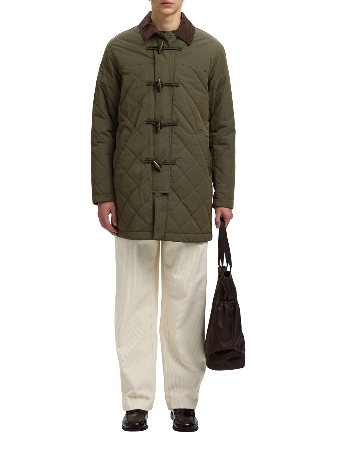 SELECTED Cappotto Selected Slmnigel Quilted Duffel Coat - Verde GREEN